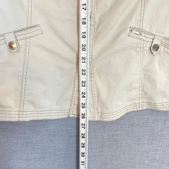 Spring Jacket Womens XL 3/4 Tabbed Sleeves Snap Front Pockets Cotton & Colors - Picture 13 of 13
